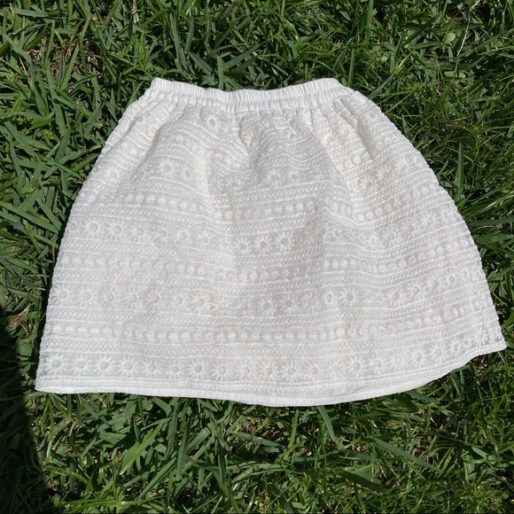 White Floral Lace Bubble Skirt Skort - Picture 2 of 8